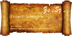 Zsigri Szabolcs névjegykártya