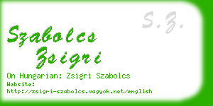 szabolcs zsigri business card